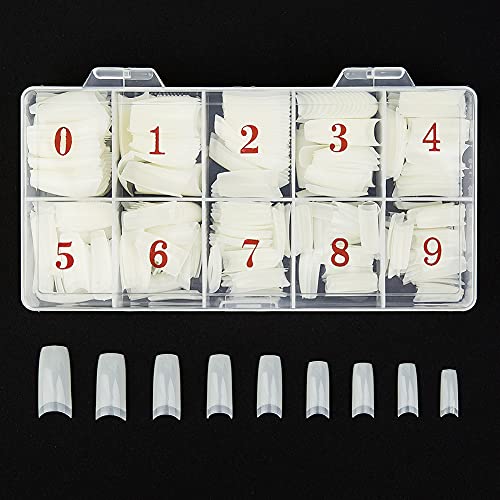 Beuniar Acrylic Nail Tips Natural 500Pcs French Artificial False Tip for Manicure Nails Art Salons & Home DIY - Image 1