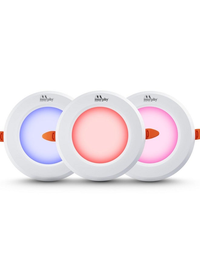 Murphy 7W 3-in-1 Round LED Conceal Panel Light Color Changing Light (Red/Blue/Pink, Pack of 4) - Image 1