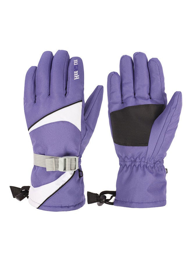 NIBEMINENT Pair Of Outdoor Full-Finger Mittens Thermal Gloves 36cm 