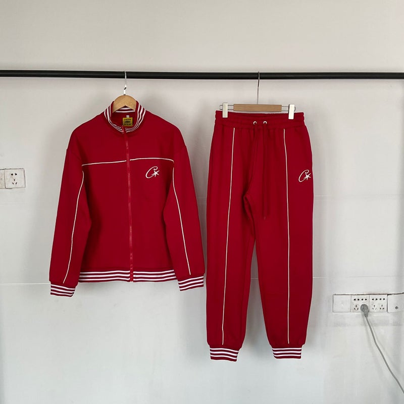 Cross-Border Foreign Trade Niche Velvet Sweatshirt Trendy Brand Mens and Womens Sports Couple Casual Temperament Commuter Jacket Embroidered Jacket Wine red