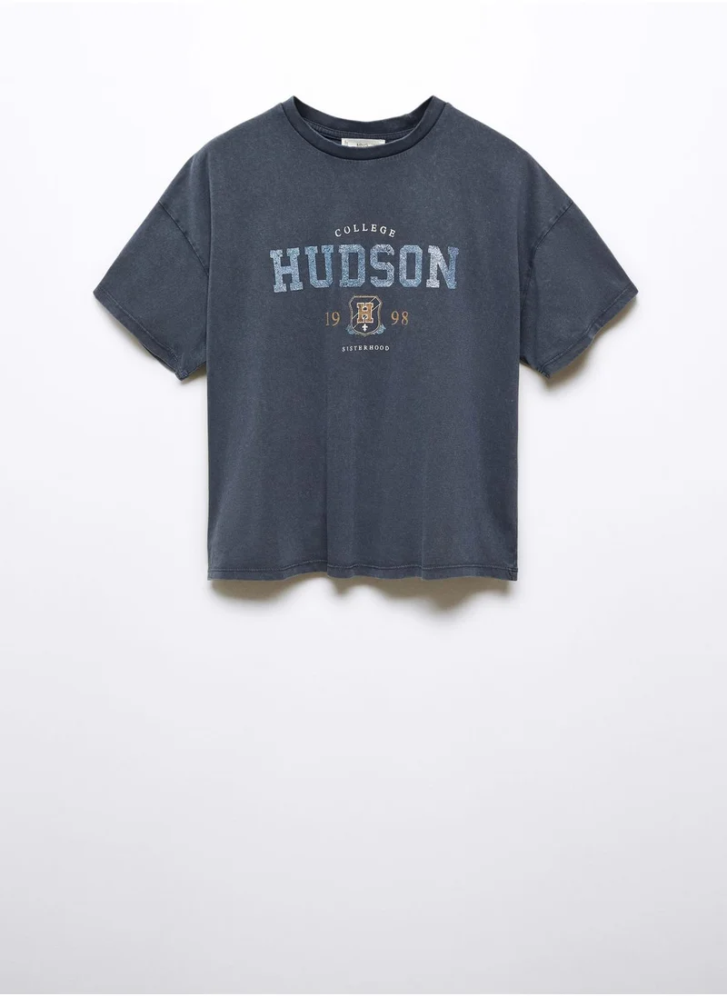 مانجو Kids Text Crew Neck T-Shirt