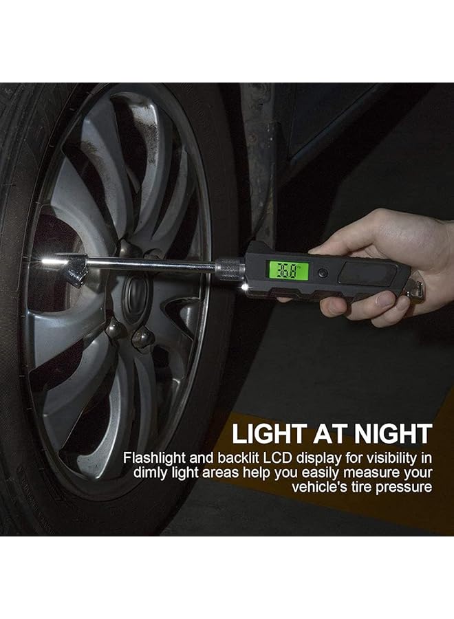 X Spring Digital Tire Pressure Gauge, Professional Truck Tire Pressure Gauge, Heavy Duty 230 Psi With Backlit Lcd Display And Led Flashlight, For Rv, Semi Truck And Motorcycle Tires - Image 5