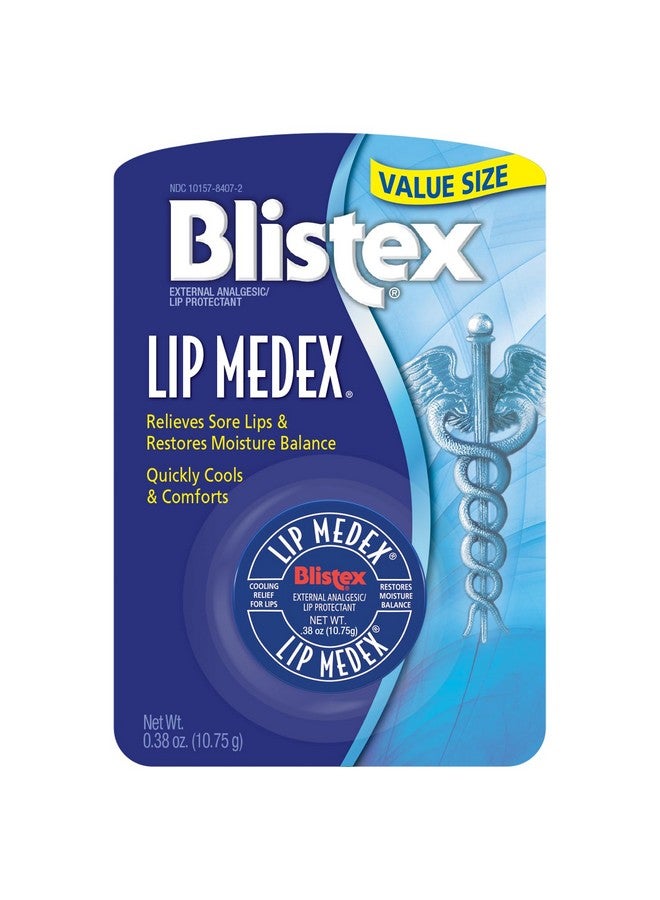 بليستكس مرطب الشفاه ليب ميديكس، 0.38 أونصة، عبوة من 6 مرطبات شفاه طبية ومرطب شفاه مبرد للعناية بالشفاه الجافة والمتشققة، راحة سريعة للشفاه الملتهبة، حجم قيم - Image 1