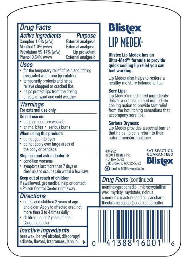 بليستكس مرطب الشفاه ليب ميديكس، 0.38 أونصة، عبوة من 6 مرطبات شفاه طبية ومرطب شفاه مبرد للعناية بالشفاه الجافة والمتشققة، راحة سريعة للشفاه الملتهبة، حجم قيم - Image 4