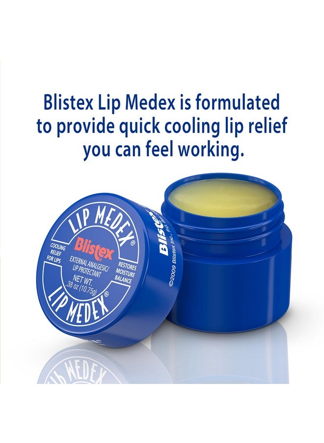 بليستكس مرطب الشفاه ليب ميديكس، 0.38 أونصة، عبوة من 6 مرطبات شفاه طبية ومرطب شفاه مبرد للعناية بالشفاه الجافة والمتشققة، راحة سريعة للشفاه الملتهبة، حجم قيم - Image 3