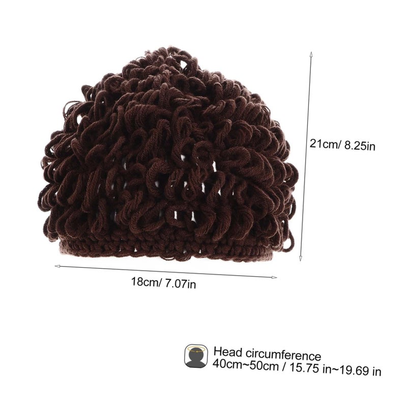 Soft Knitted Wig Hat For Newborns Boys Girls Warm Winter Beanie Headwear - Image 3