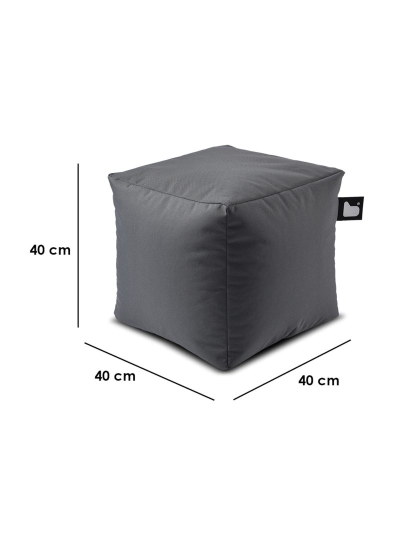 Extreme Lounging Extreme Lounging® - Original B-Box Pouf - Made in UK - Premium Quality Double Stitched Ottoman - UV Protected & Waterproof Stool, Ideal for Indoor & Outdoor Use - 40x40x40cm - Grey  - Image 2