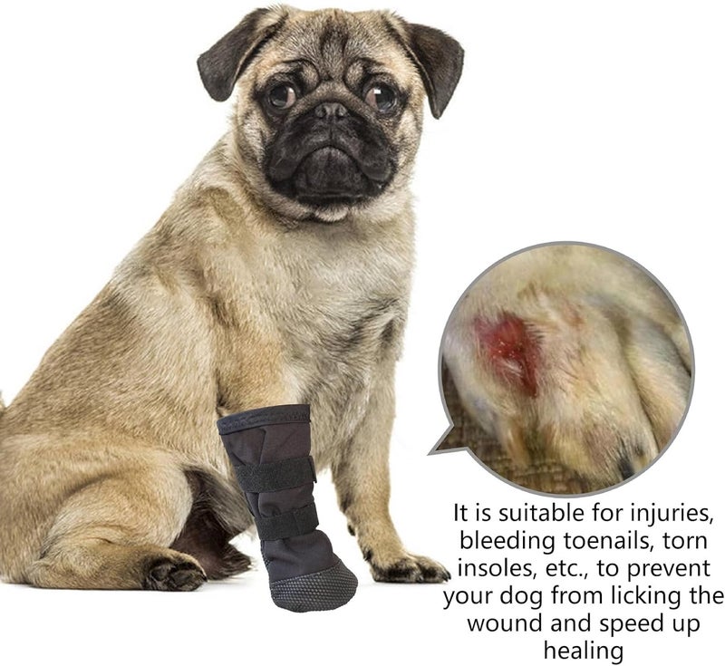 2Pieces Dog Paws Protectors Boot Adjustable Sticker Injury Recovery Nonslip Soles Design Boot Guard Protectors for Injuries - Image 5