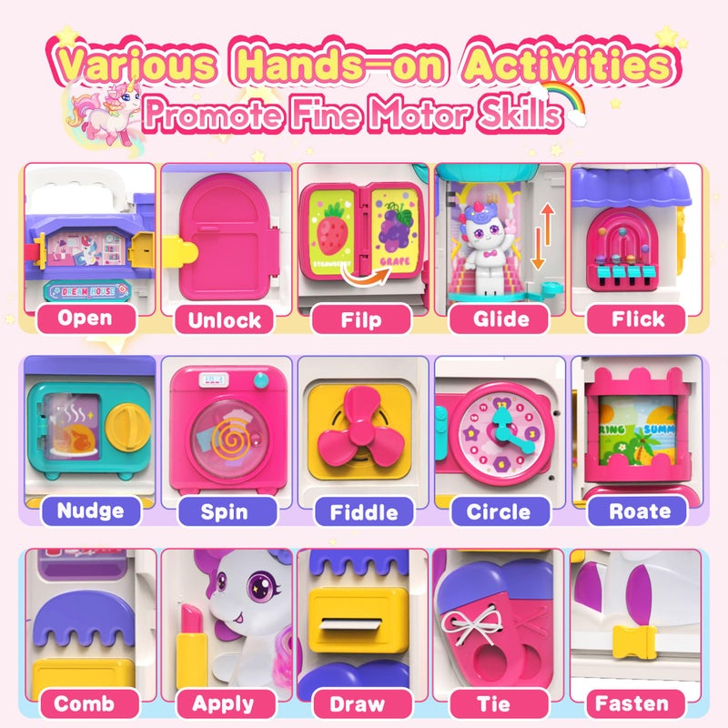 ELFJOY Montessori Toys for 1 Year Old Girl Gifts, Busy Board for 1 2 Year Old - 56+ Activities Bilingual Early Educational Learning Toddler Baby Girl Toys, First Birthday Gifts for 1 2 Year Old Girls - Image 5