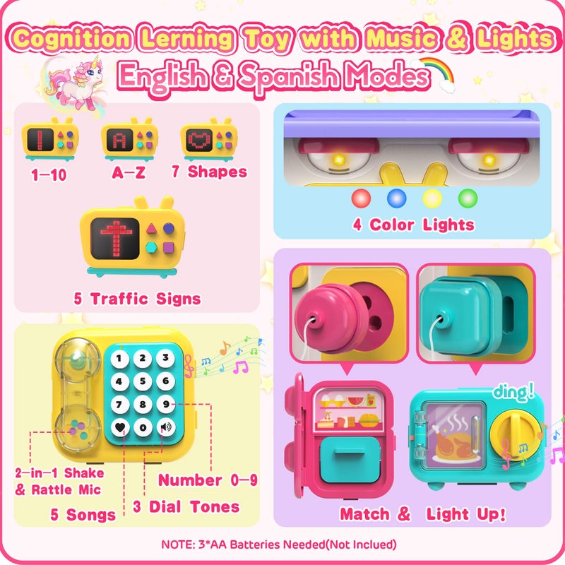 ELFJOY Montessori Toys for 1 Year Old Girl Gifts, Busy Board for 1 2 Year Old - 56+ Activities Bilingual Early Educational Learning Toddler Baby Girl Toys, First Birthday Gifts for 1 2 Year Old Girls - Image 4
