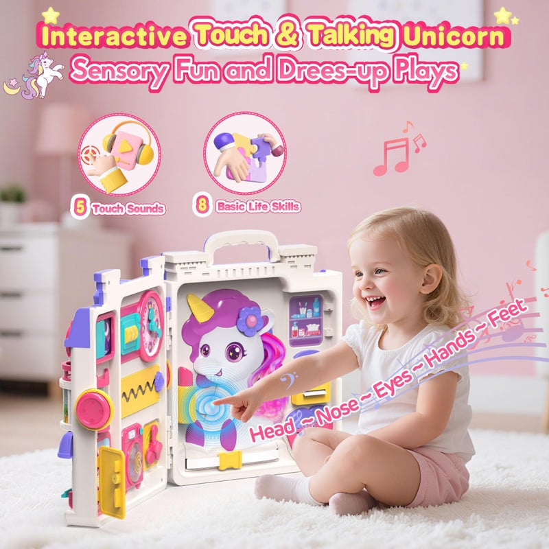 ELFJOY Montessori Toys for 1 Year Old Girl Gifts, Busy Board for 1 2 Year Old - 56+ Activities Bilingual Early Educational Learning Toddler Baby Girl Toys, First Birthday Gifts for 1 2 Year Old Girls - Image 3