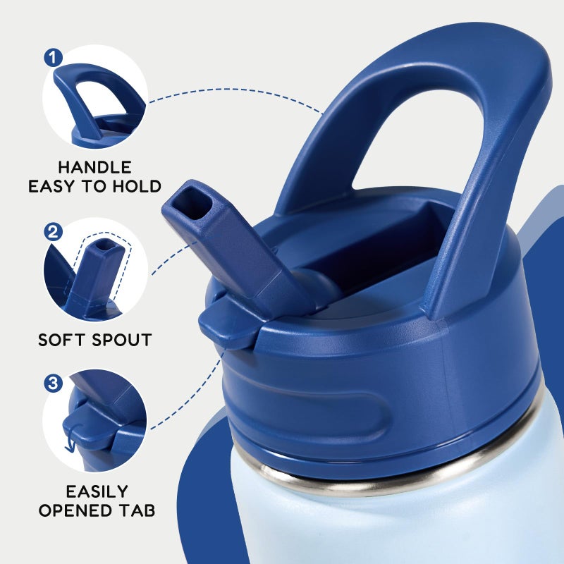 Fijinhom 12oz Kids Water Bottle for School, Toddler Bottles with Straws, Stainless Steel Vacuum Insulated Water Bottle for Boys&Girls, Leak-Proof, BPA-Free, Hope - Image 4