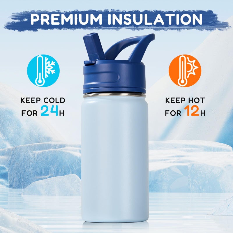 Fijinhom 12oz Kids Water Bottle for School, Toddler Bottles with Straws, Stainless Steel Vacuum Insulated Water Bottle for Boys&Girls, Leak-Proof, BPA-Free, Hope - Image 5