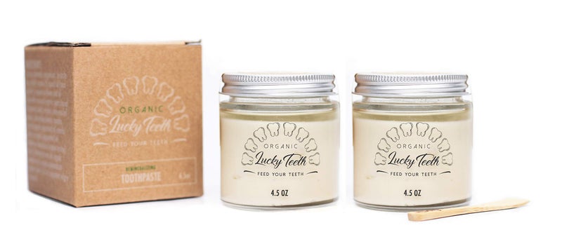 Lucky Teeth Organic ToothpasteAll Natural Remineralizes and Fortifies Teeth and Gums 45 oz 2 Pack