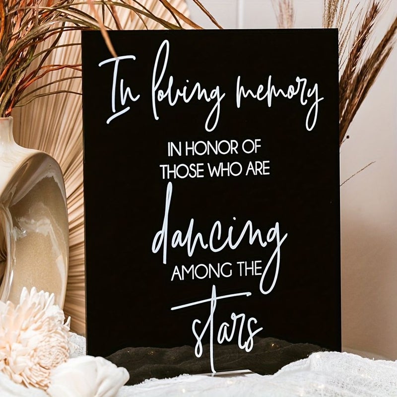 In Loving Memory Black Acrylic Sign For Memorial Wedding Flying Angels Heaven Tribute - Image 4