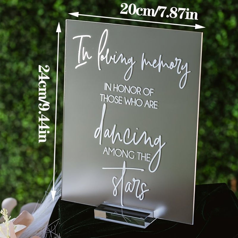 In Loving Memory Black Acrylic Sign For Memorial Wedding Flying Angels Heaven Tribute - Image 2