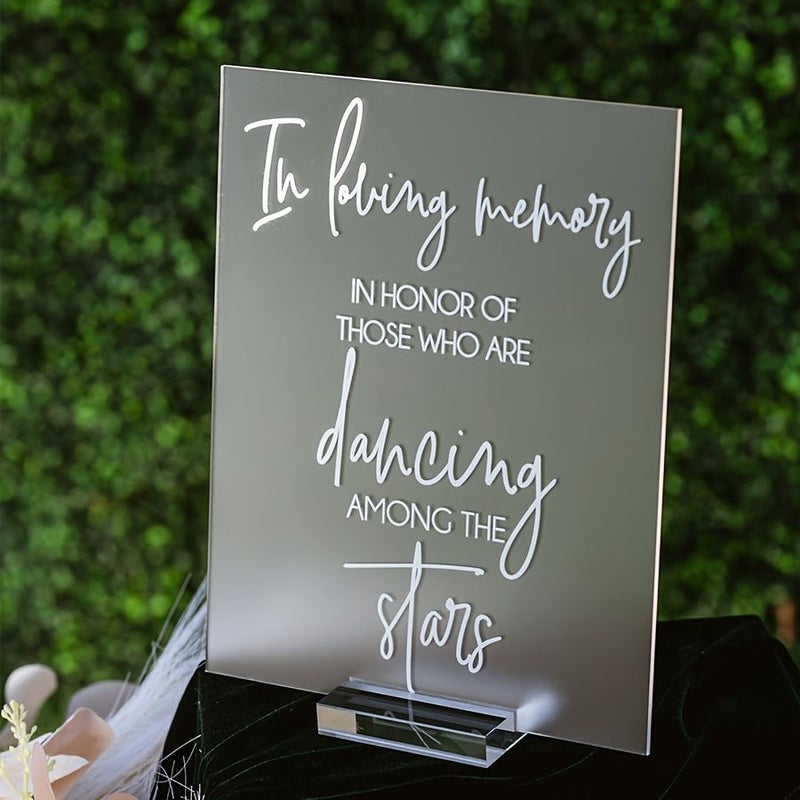 In Loving Memory Black Acrylic Sign For Memorial Wedding Flying Angels Heaven Tribute - Image 5