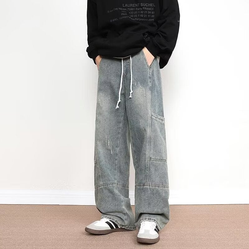 Unisex Classic Denim Jeans Loose Fit Daily Outdoor Wear - Image 2