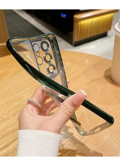 Color Fans Classic Plating Magnetic Magsafe Wireless Transparent Clear Case for Samsung Galaxy S23 Ultra Dark Green  - Image 3
