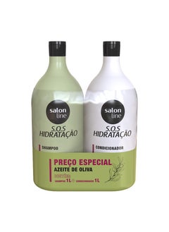 Salon Line Salon Line - Linha SOS Hidratacao (Azeite de Oliva) - Kit Shampoo e Condicionador (2 x 1000 Ml) - (SOS Moisture (Olive oil) - Shampoo and Conditioner Set (2 x 33.81 Fl Oz)) 