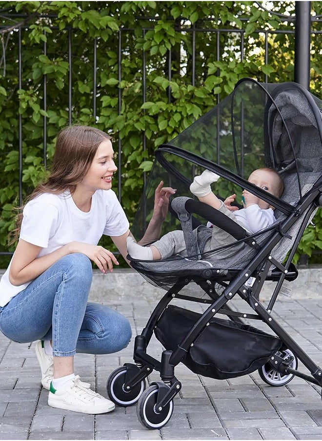 Sweet Life Baby Stroller Mosquito Net, Durable Baby Stroller Mosquito Net, Double Zipper Foldable Mesh Mosquito Net, Suitable for Baby Carriages, Baby Car Seats, Baby Cradles, Baby Carriers (Standard, Black)  - Image 2