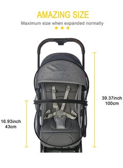 Sweet Life Baby Stroller Mosquito Net, Durable Baby Stroller Mosquito Net, Double Zipper Foldable Mesh Mosquito Net, Suitable for Baby Carriages, Baby Car Seats, Baby Cradles, Baby Carriers (Standard, Black)  - Image 5