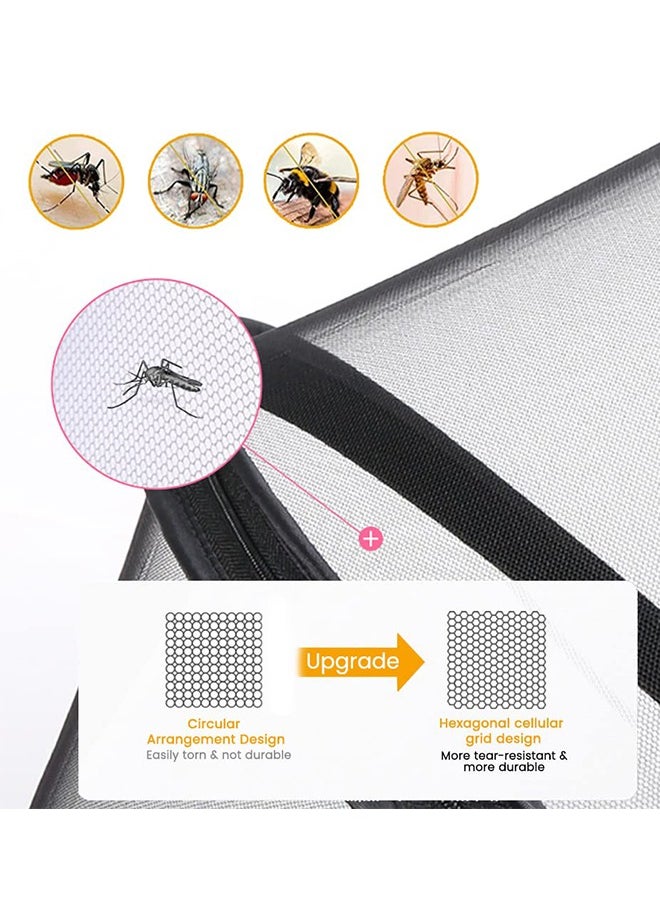 Sweet Life - Baby Stroller Mosquito Net, Durable Baby Stroller Mosquito Net, Double Zipper Foldable Mesh Mosquito Net, Suitable for Baby Carriages, Baby Car Seats, Baby Cradles, Baby Carriers (Standard, Black) - Image 1