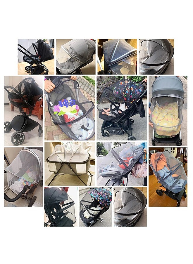 Sweet Life - Baby Stroller Mosquito Net, Durable Baby Stroller Mosquito Net, Double Zipper Foldable Mesh Mosquito Net, Suitable for Baby Carriages, Baby Car Seats, Baby Cradles, Baby Carriers (Standard, Black) - Image 1