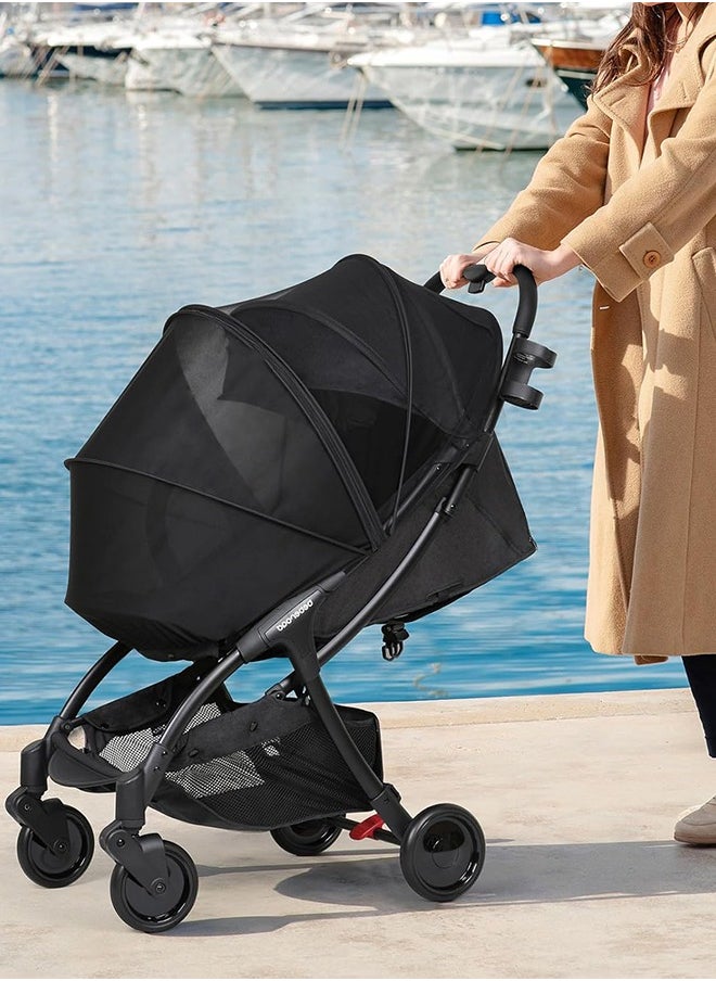 Sweet Life - Baby Stroller Mosquito Net, Durable Baby Stroller Mosquito Net, Double Zipper Foldable Mesh Mosquito Net, Suitable for Baby Carriages, Baby Car Seats, Baby Cradles, Baby Carriers (Standard, Black) - Image 1