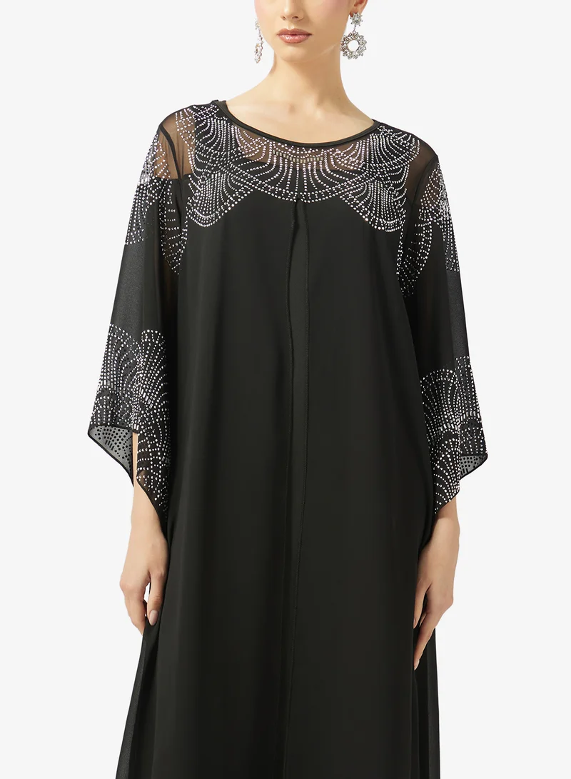 Khizana  Embroidered Dress With Flare Sleeves for Women | Best Price UAE
