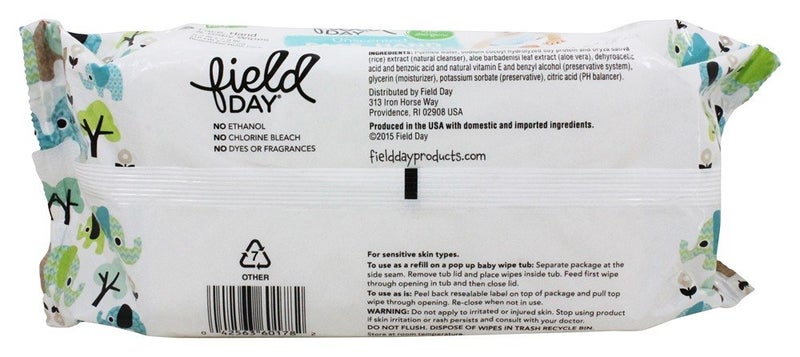 Field Day يوم ميداني - مناديل أطفال صديقة للبيئة عبوة إعادة تعبئة قابلة للإغلاق بدون رائحة - 72 مناديل - Image 3