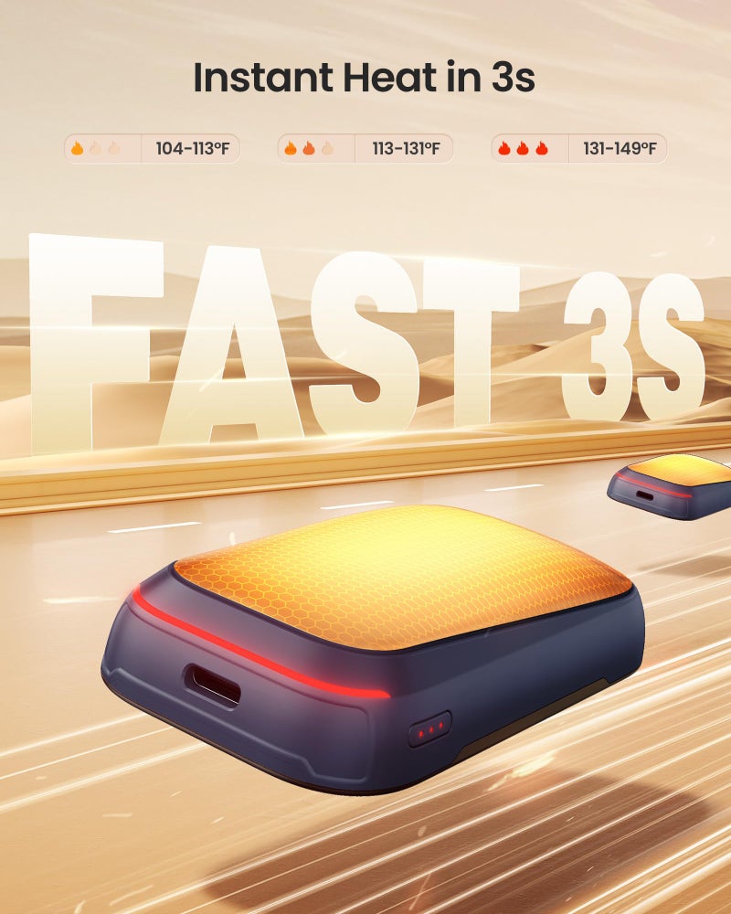 Gaiatop Electric Hand Warmers Rechargeable, Magnetic Pocket Hand Warmer 2-Pack, 3s Fast Heating, Fits in Gloves, for Winter Sports, Hunting Accessories, Stocking Stuffers Gifts for Men Women - Image 2