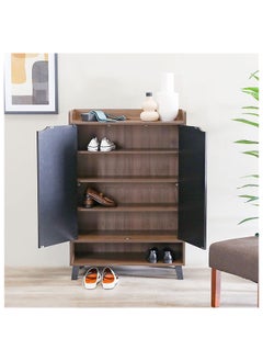 DANUBE HOME Janos 2 Door Shoe Cabinet Modern Design Wooden Furniture Shoe Organiser For Entryway Hallway Made in Malaysia Shoe Rack L 80 x W 37.8 x H 117 cm Columbia/Black  - Image 4