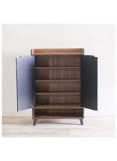 DANUBE HOME Janos 2 Door Shoe Cabinet Modern Design Wooden Furniture Shoe Organiser For Entryway Hallway Made in Malaysia Shoe Rack L 80 x W 37.8 x H 117 cm Columbia/Black  - Image 5