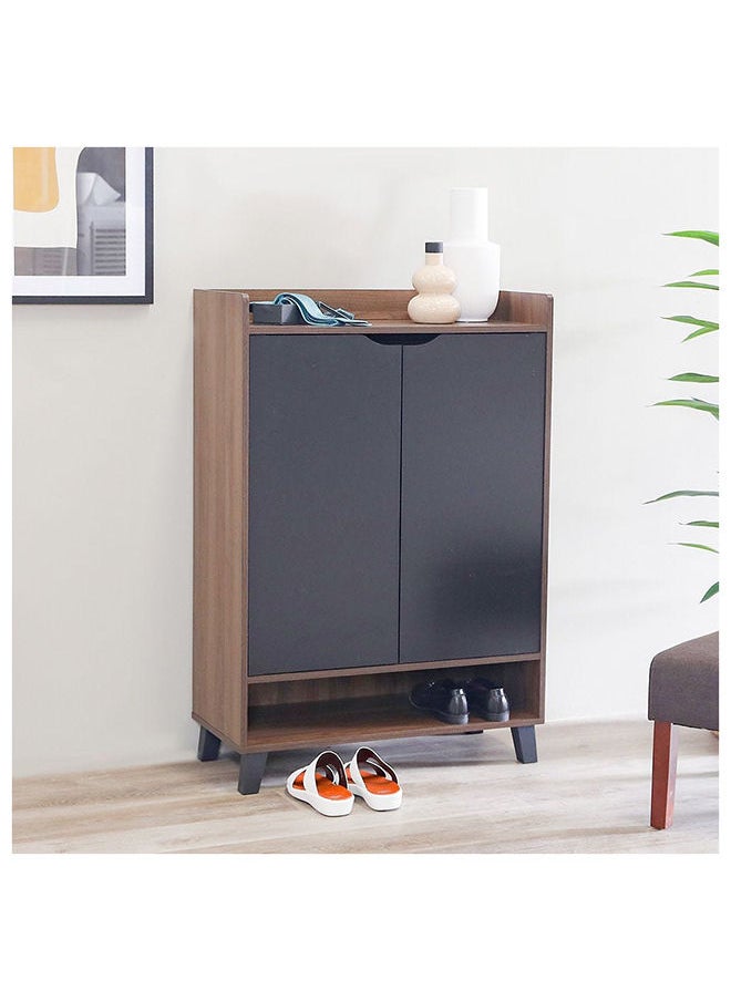 DANUBE HOME - Janos 2 Door Shoe Cabinet Modern Design Wooden Furniture Shoe Organiser For Entryway Hallway Made in Malaysia Shoe Rack L 80 x W 37.8 x H 117 cm Columbia/Black - Image 1