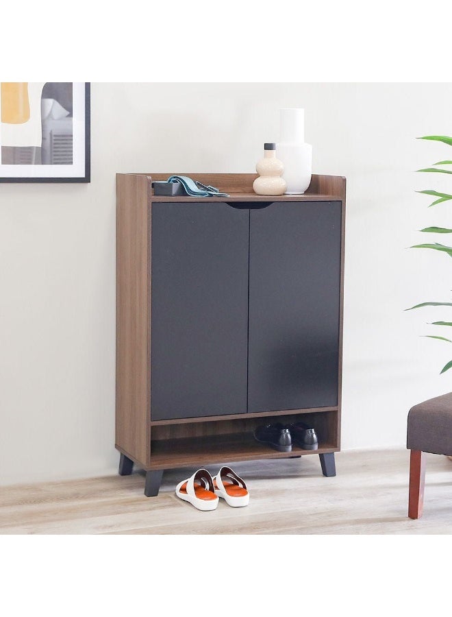 DANUBE HOME Janos 2 Door Shoe Cabinet Modern Design Wooden Furniture Shoe Organiser For Entryway Hallway Made in Malaysia Shoe Rack L 80 x W 37.8 x H 117 cm Columbia/Black - Image 5