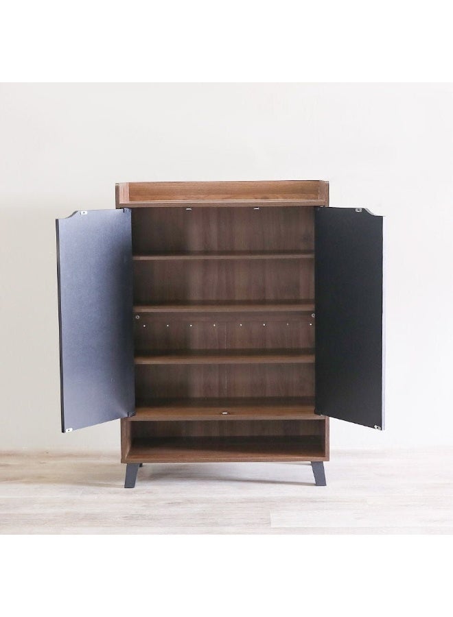 DANUBE HOME Janos 2 Door Shoe Cabinet Modern Design Wooden Furniture Shoe Organiser For Entryway Hallway Made in Malaysia Shoe Rack L 80 x W 37.8 x H 117 cm Columbia/Black - Image 3