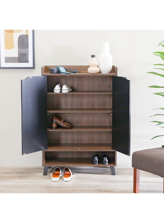 DANUBE HOME Janos 2 Door Shoe Cabinet Modern Design Wooden Furniture Shoe Organiser For Entryway Hallway Made in Malaysia Shoe Rack L 80 x W 37.8 x H 117 cm Columbia/Black - Image 2