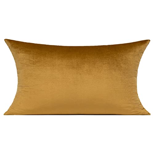 VAKADO 12x20 Christmas Gold Velvet Lumbar Decor Throw Pillow Covers Brown Golden Rectangle Decorative Cushion Cases Home for Couch Patio Sofa Bedroom Car Set of 2 - Image 3