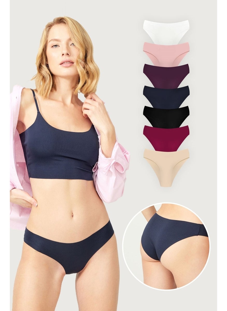 COTTONHILL Basic Non-Marking Laser Cut Women's Bikini Panties 7 Pack - 2  - Image 1
