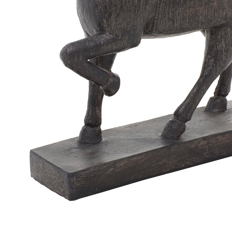 Deco 79 Polystone Horse Decorative Sculpture Home Decor Statue Accent Figurine 9 x 3 x 9 Brown - Image 4