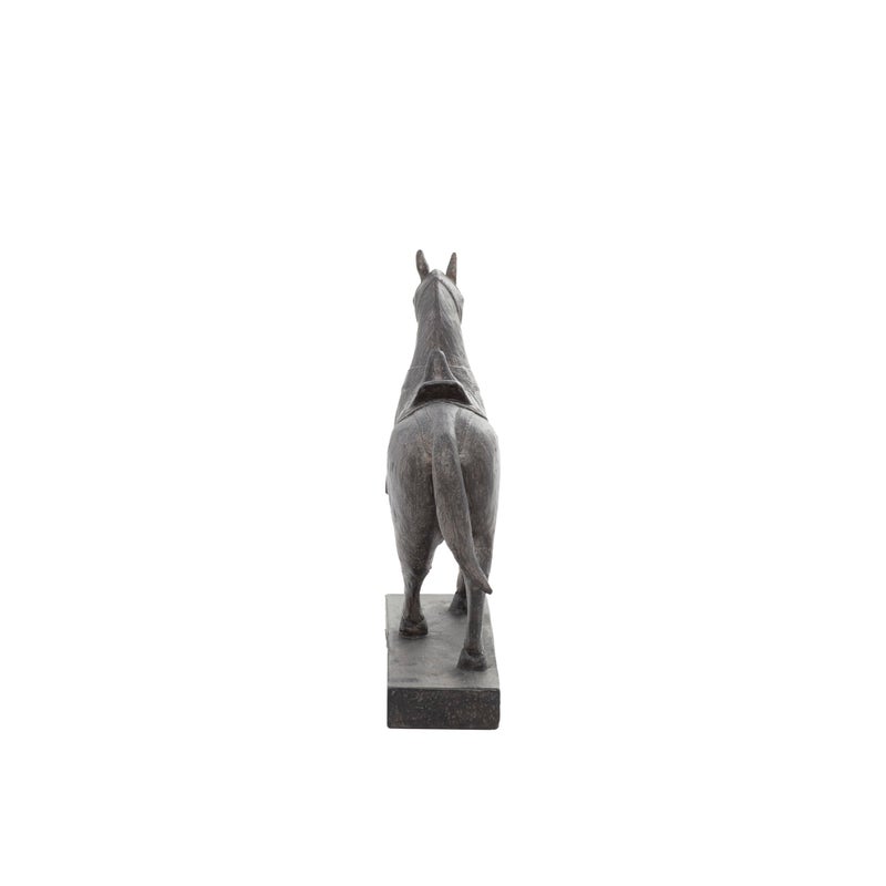 Deco 79 Polystone Horse Decorative Sculpture Home Decor Statue Accent Figurine 9 x 3 x 9 Brown - Image 3