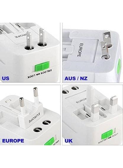 KLIVE KLIVE Universal Travel Adapter with Dual USB Charger Ports 150 Countries Compatibility Builtin Safety Shutters 6A Max Power Output 100240V Input for Smartphones White  - Image 4