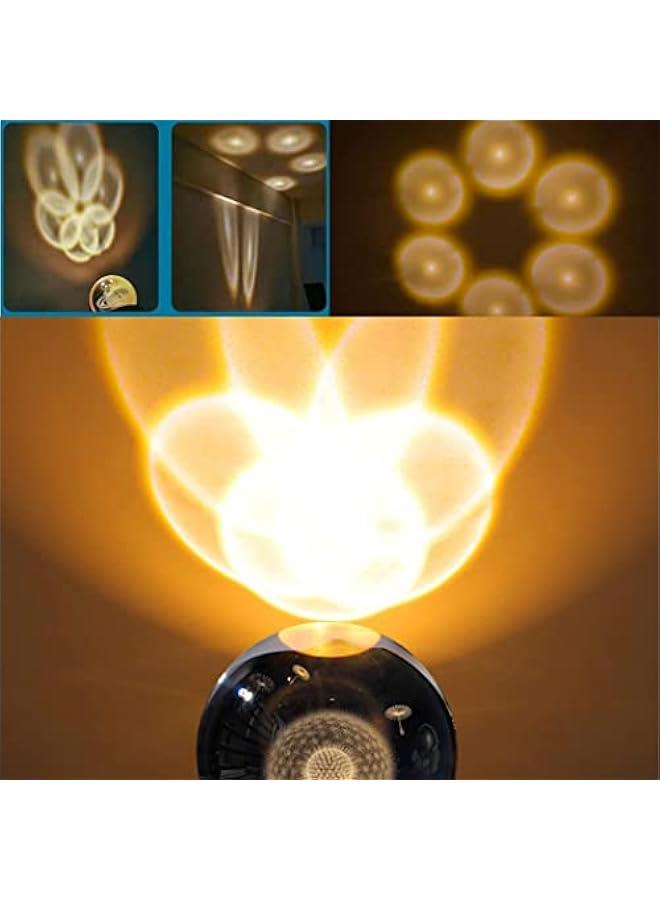 RYNX Night Lights Crystal Gl Ball Light 3D Nightlight Wooden LED Display Base Stand Home Decor Ornaments Birthday Present Lamp Funny Night Light Warm Light Art  for Kids Dandelion - Image 4