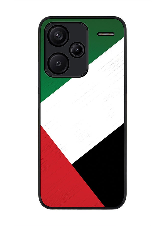 Stylizedd Rugged Black Edge Case for Xiaomi Redmi Note 13 Pro Plus, Slim fit Flexible Anti Drop Thin Cover-  Flag Of UAE - Image 1
