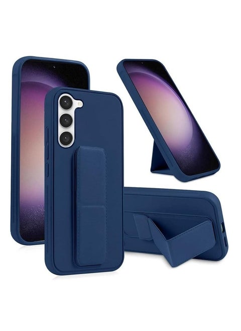 Samsung Galaxy S25 Case Cover | Premium Silicone for Soft-Touch Protection | Magnetic Car Mount Compatible | Built-in Kickstand for Hands-Free Viewing | Vertical & Horizontal Hand Strap for Secure Grip | Shockproof & Scratch-Resistant | Slim & Lightweight Protective Cover for Samsung Galaxy S25 (6.2-inch) Midnight Blue