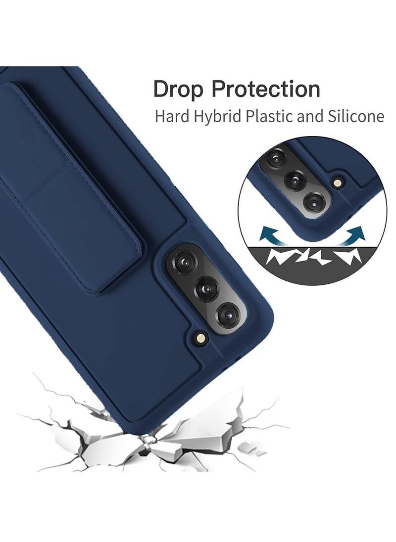 Samsung Galaxy S25 Case Cover | Premium Silicone for Soft-Touch Protection | Magnetic Car Mount Compatible | Built-in Kickstand for Hands-Free Viewing | Vertical & Horizontal Hand Strap for Secure Grip | Shockproof & Scratch-Resistant | Slim & Lightweight Protective Cover for Samsung Galaxy S25 (6.2-inch) Midnight Blue