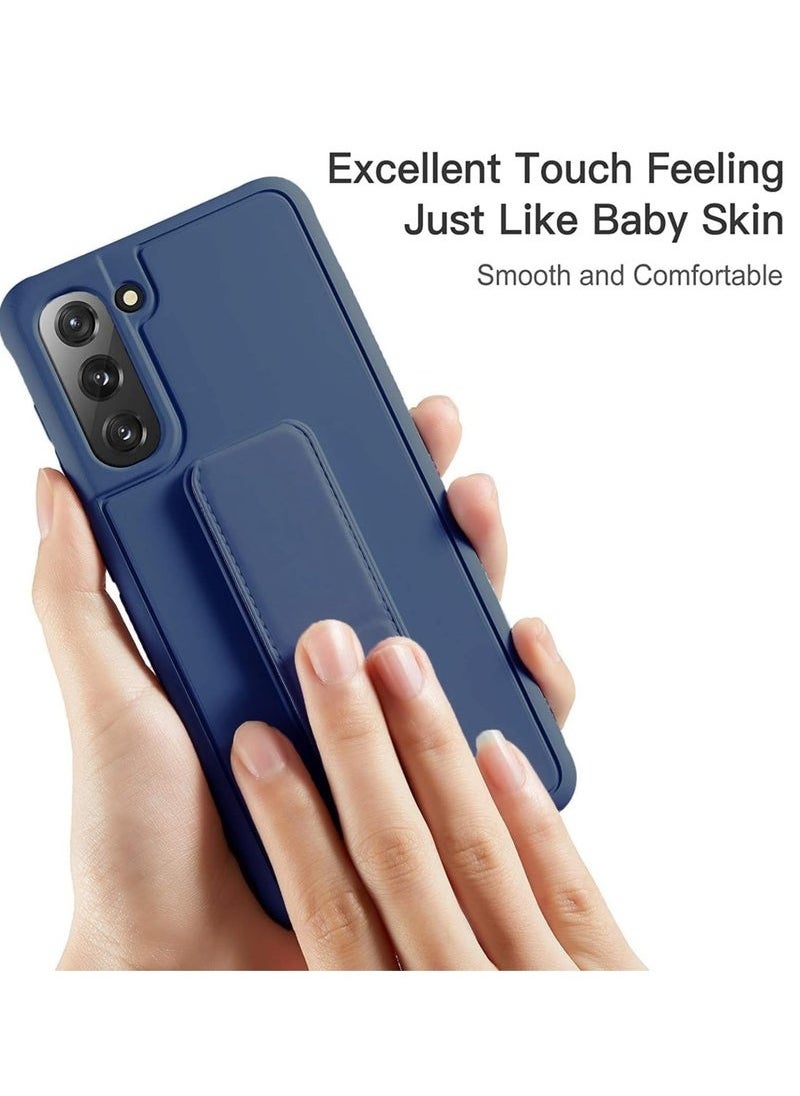 Samsung Galaxy S25 Case Cover | Premium Silicone for Soft-Touch Protection | Magnetic Car Mount Compatible | Built-in Kickstand for Hands-Free Viewing | Vertical & Horizontal Hand Strap for Secure Grip | Shockproof & Scratch-Resistant | Slim & Lightweight Protective Cover for Samsung Galaxy S25 (6.2-inch) Midnight Blue