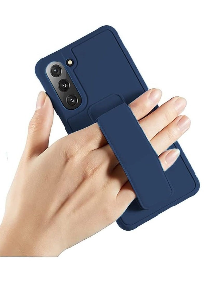 Samsung Galaxy S25 Case Cover | Premium Silicone for Soft-Touch Protection | Magnetic Car Mount Compatible | Built-in Kickstand for Hands-Free Viewing | Vertical & Horizontal Hand Strap for Secure Grip | Shockproof & Scratch-Resistant | Slim & Lightweight Protective Cover for Samsung Galaxy S25 (6.2-inch) Midnight Blue
