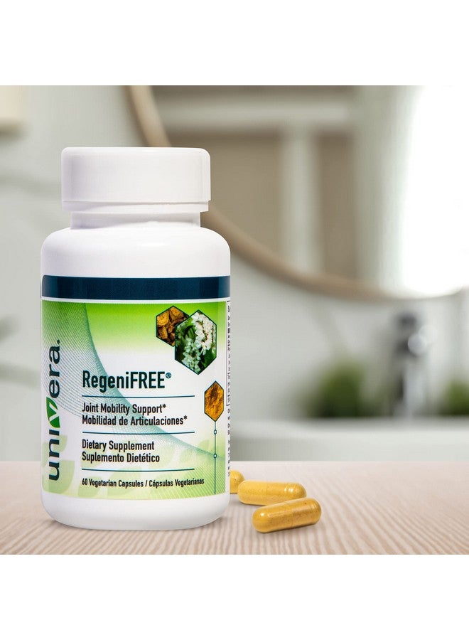 Univera ريجيني فري مكمل طبيعي للمفاصل ألوة فيرا وكركم بدون جلوكوزامين نباتي 60 كبسولة إمداد لمدة 30 يومًا - Image 3